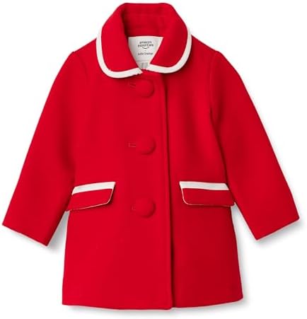 Amazon Essentials x Sofia Grainge Toddler Girls' Wool Blend Dress Coat, Red, 3T
