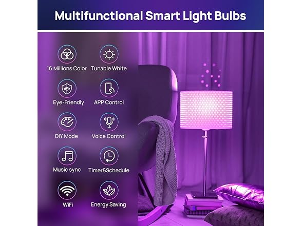 Consciot Smart Light Bulbs, A19 Google