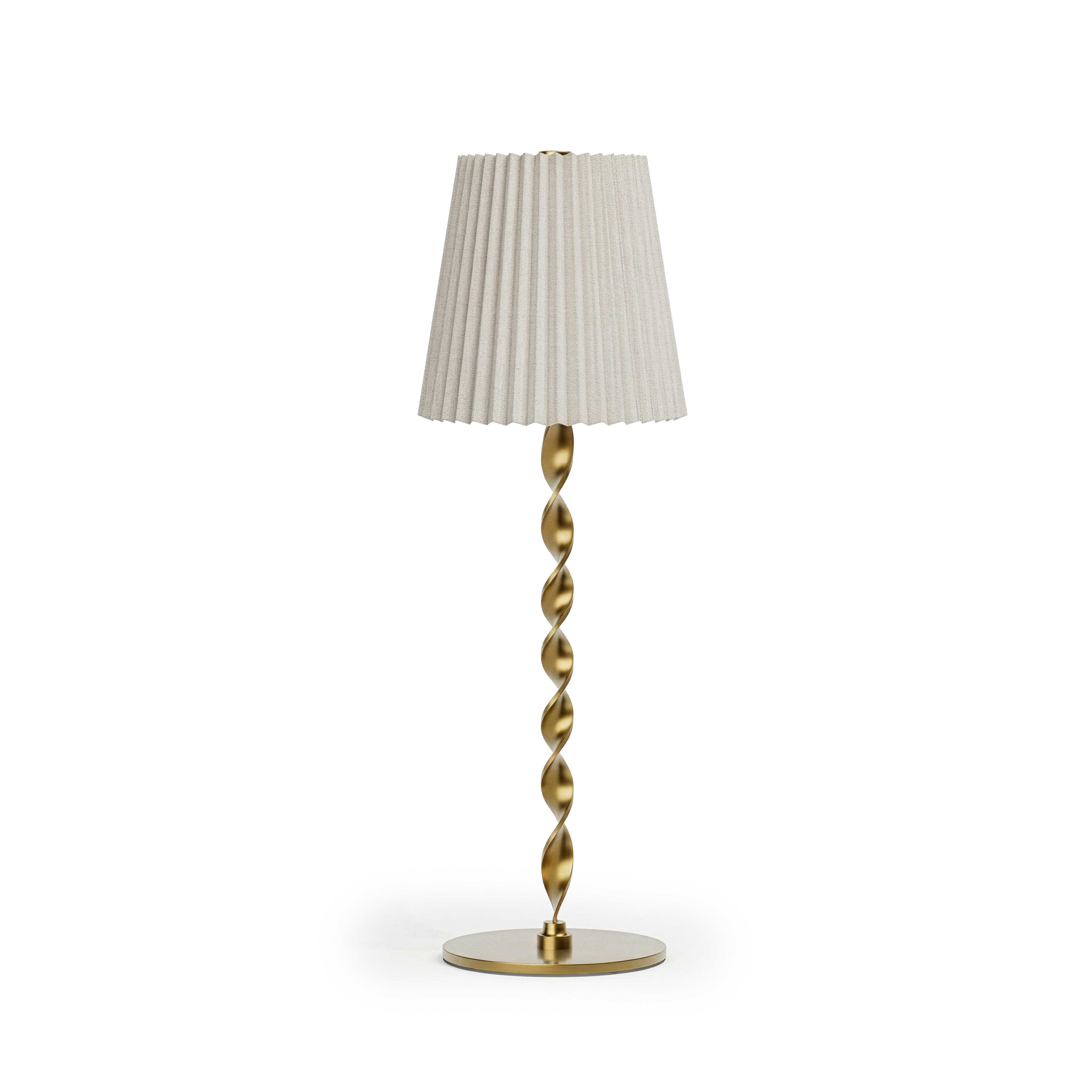 Twisted Stem Pleated Shade Cream Lamp - Gallery 12