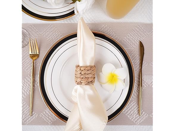WOHIWO Napkin Rings Set of 12