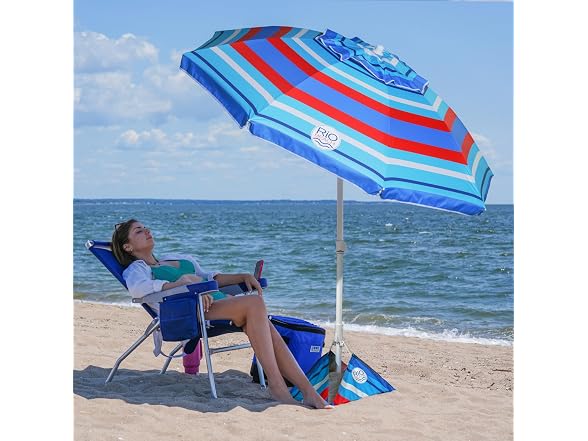 Rio Brands 6.5' Tilt Portable Beach Umbrella