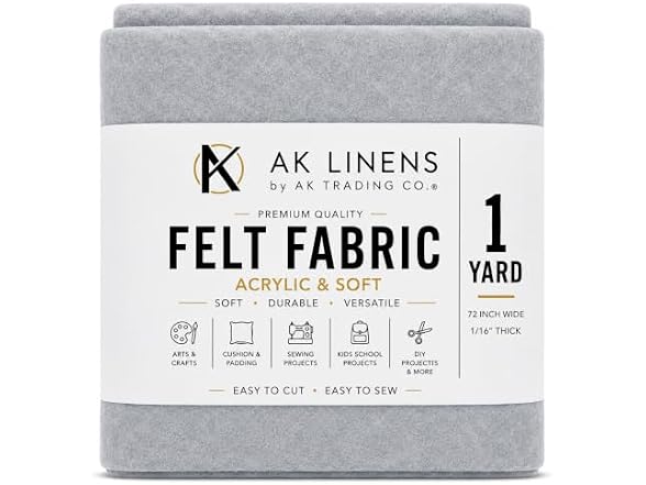 AK Trading CO. 72-Inch Wide 1/16” Thick Acrylic Felt, Heather