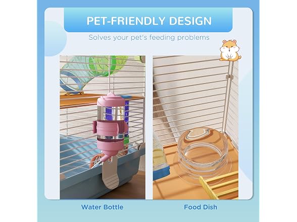 PawHut 18" 5 Tier Hamster Cage with Tubes and