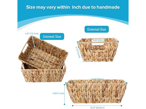 Suptinwear Handwoven Trapezoid Wicker Basket