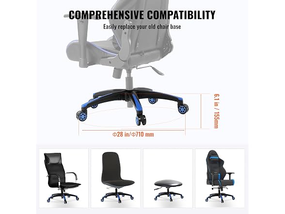 VEVOR Chair Base Replacement, 28"