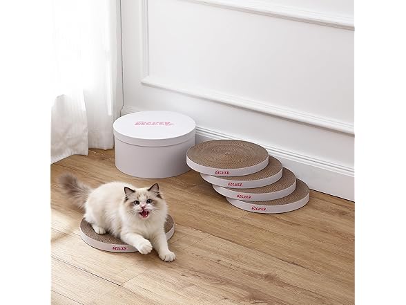 Kate 12 Inch Cardboard Cat Scratcher Pads, White