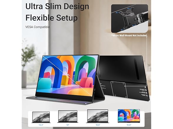 Ingnok Portable Monitor for Laptop,15.6'' 1080P