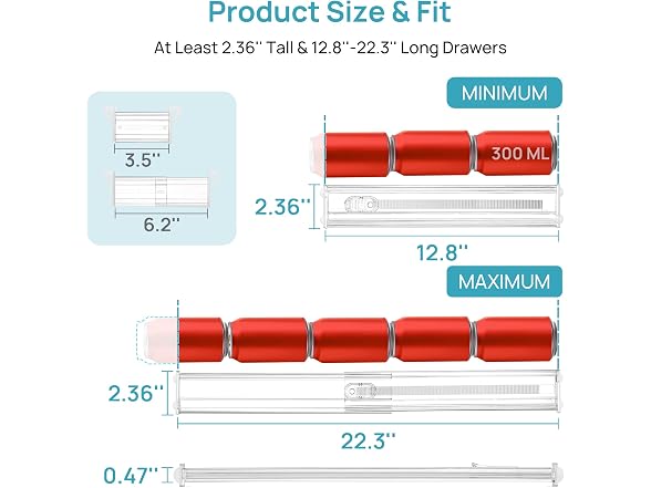 Vtopmart Expandable Drawer Dividers, 6 Pack