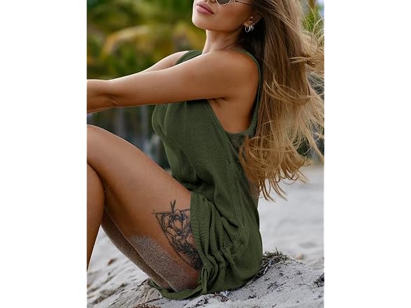 Ai'mage Women (S) Beach Dress Cover Up Army Bikini