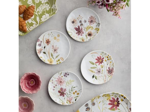 Wildflowers Ceramic Dessert Plates 4CT