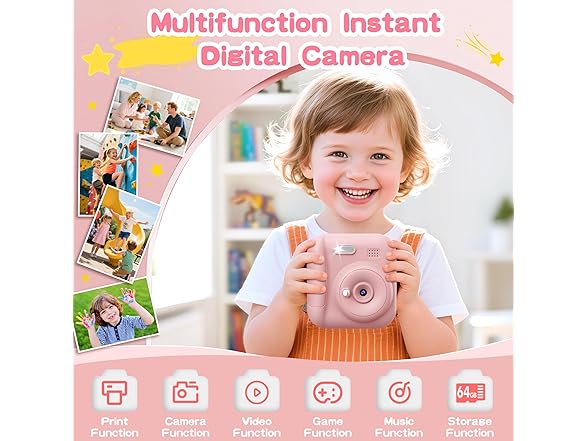Coxlame Kids Camera with Instant Print