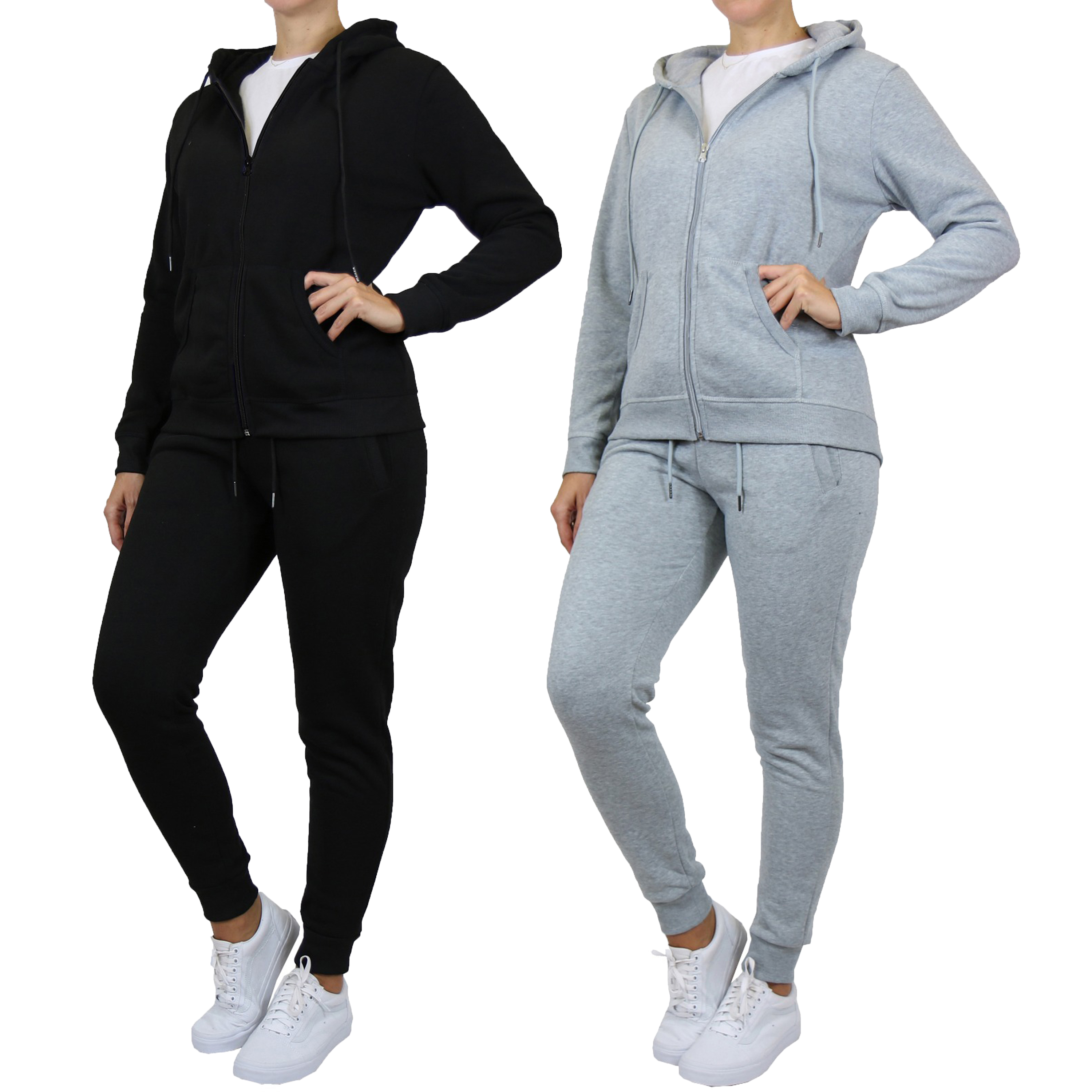 Womens Fleece-Lined Zip Hoodie & Jogger Set - Gallery 32