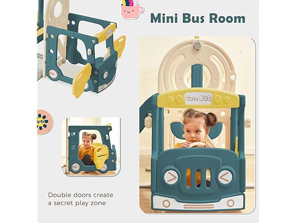 SPOFLYINN Toddler Slide Swing Set