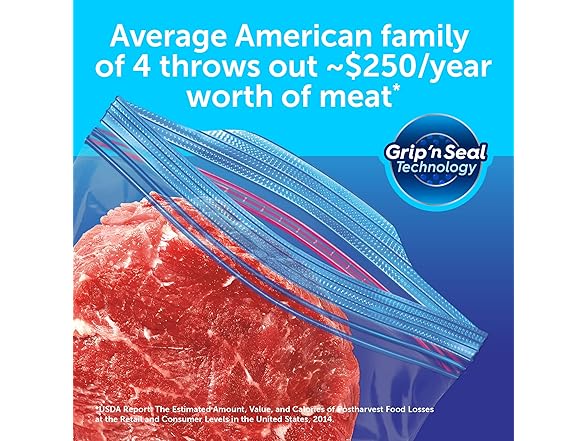 Ziploc Ziploc Freezer Bags with New Grip 'n Sea
