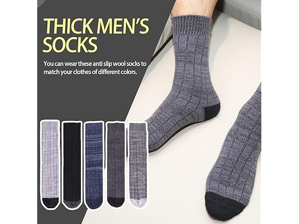 WHCPCYO 5 Pairs Mens Calf Socks 6-11