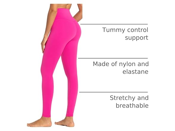 Sunzel Womens Leggings 28in S Hot Pink