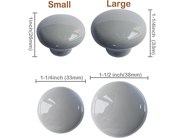 Perphin Ceramic Drawer Knobs 12pk Grey