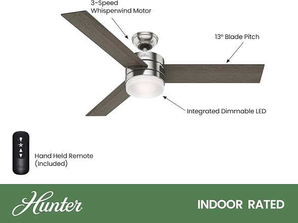 Hunter 54 Inch Contemporary Ceiling Fan
