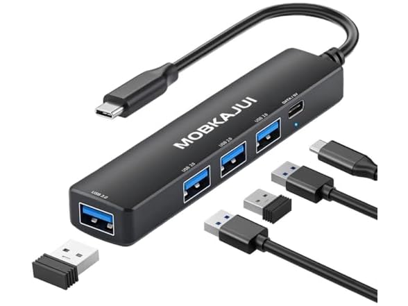 MOBKAJUI 5-Port USB-C 3.0 Hub