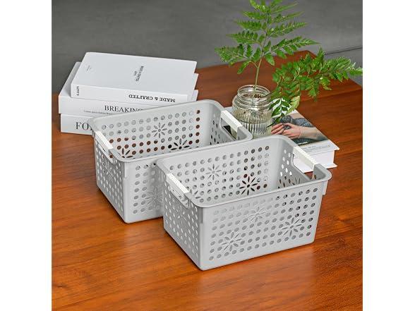 Cetomo Plastic Storage Box, Gray, 6 Pack