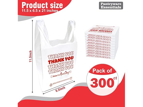 Pantryware Essentials Thank You Plastic Take Out Bag
