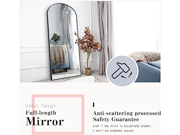 NeuType Arched Full Length Mirror with Stand