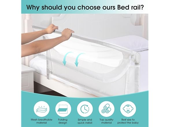 NUTIKAS 59in Baby Bed Rail Guard Toddler