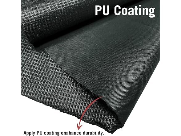 VIZALO 600D Polyester Fabric 58" Wide,Black, Grid Emboss
