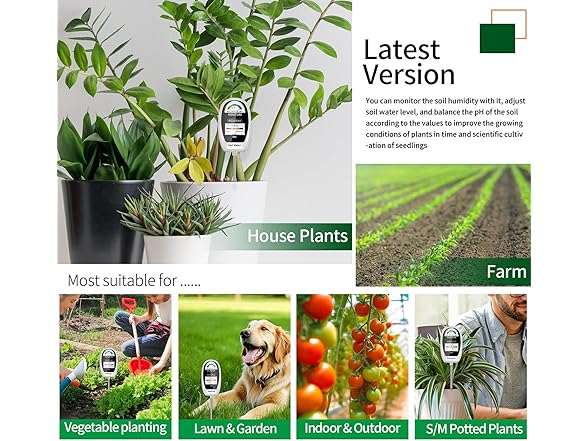 AiGerdinn 2-in-1 Soil Moisture Meter
