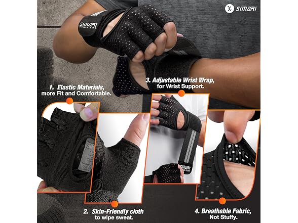 SIMARI Breathable Workout Gloves