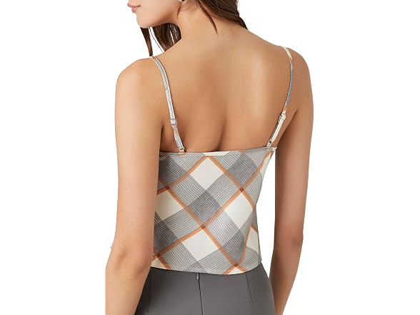 Forever 21 (XL) Satin Cropped Cami Vanilla