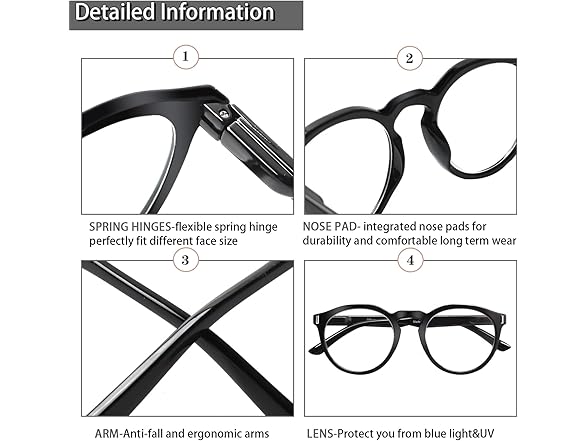 10 Pack Large Round Reading Glasses