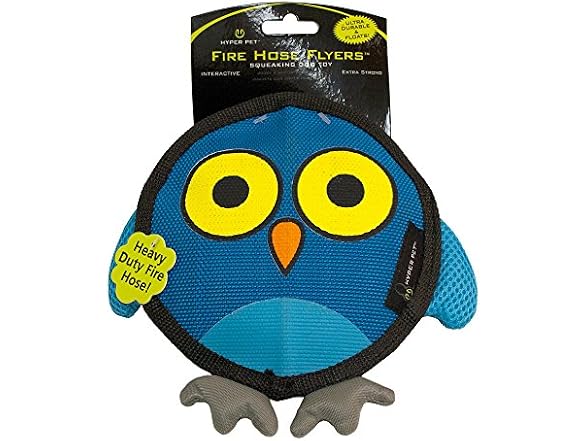 Hyper Pet Firehose Flyers Owl Durable Squeaky Toy