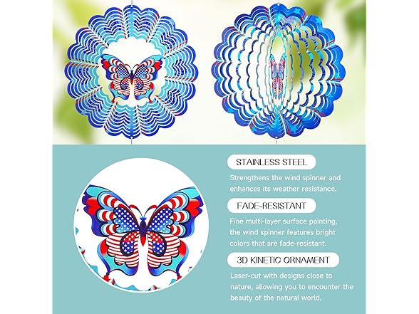 INCROYDAY Butterfly Wind Spinners