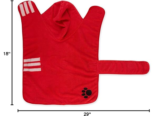 Bone Dry Pet Robe Collection Embroidered Robe Red