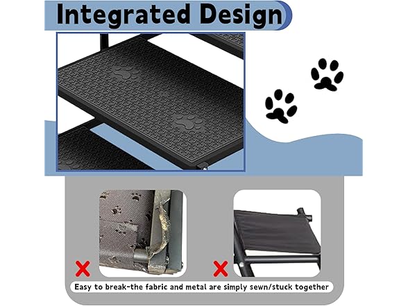 YACONA Dog Stairs for Car Black