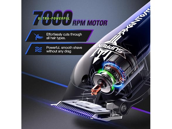 Cordless Hair Clippers 7000 RPM Type-C