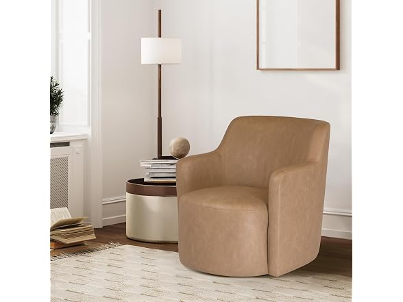 HomePop Barrel Swivel Chair, Sand - Gallery 4