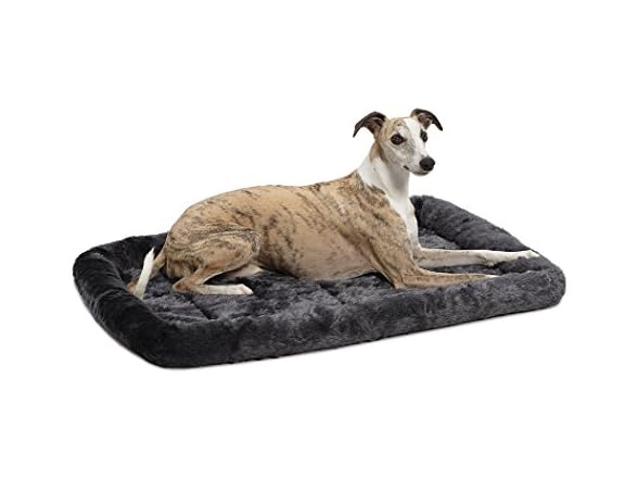 New World Gray Faux Fur Bolster Dog Bed