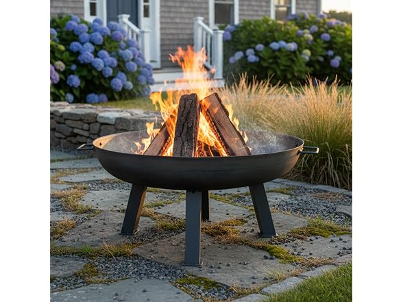 Sunnydaze Cast Iron Heavy Duty Large Fire Pit for Outside Wood Burning, 30"