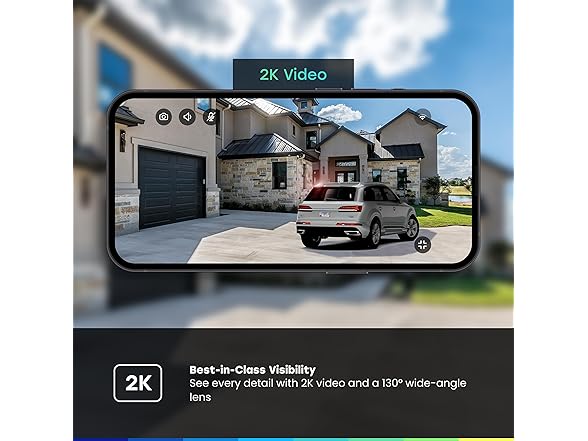 Chamberlain myQ Outdoor Battery Camera | 2K Camera, Color Night Vision, Spotlight, Motion Alerts, Live View with Two-Way Talk, Wireless, Weather-Resistant, Outdoor, White (Open Box)