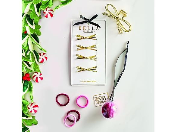 Bella Sleep + Spa Gold Hair Pins Flat Gold Bows