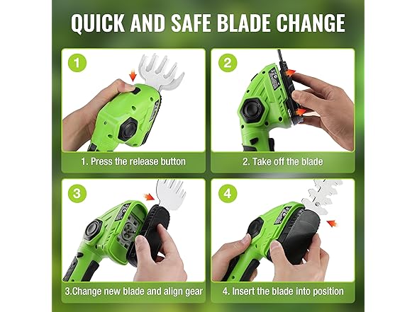 WORKPRO 7.2V Hedge Trimmer 2 in 1 Green