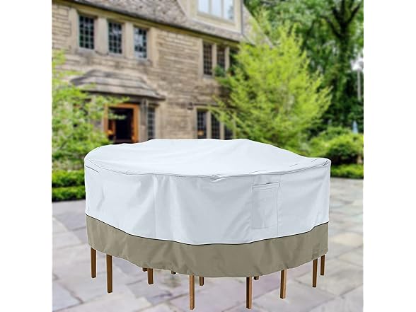 96" Round Patio Table with Chairs Cover