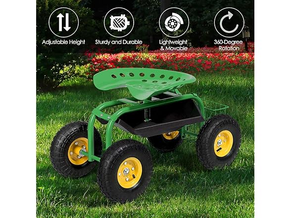 IRONMAX Garden Cart with Seat