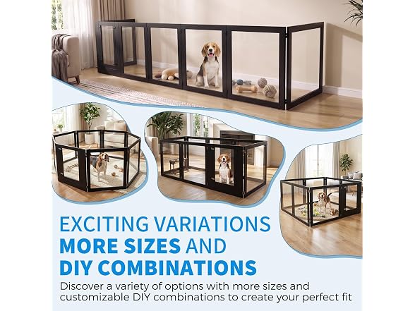 RYpetmia Heavy Duty Clear Acrylic Dog Playpen for - Gallery 4