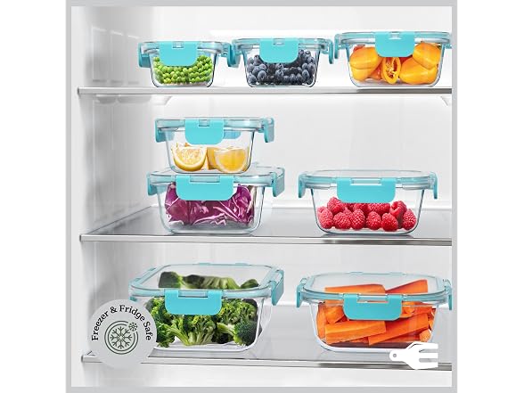 Emporio Kitchen Borosilicate Glass Food Storage Containers with Lids 16 Pieces