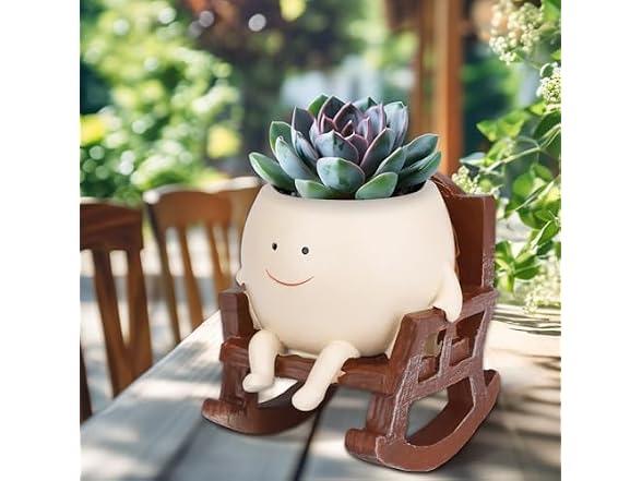 Boomluck GAR-57 Rocking Chair Flower Pot Planter