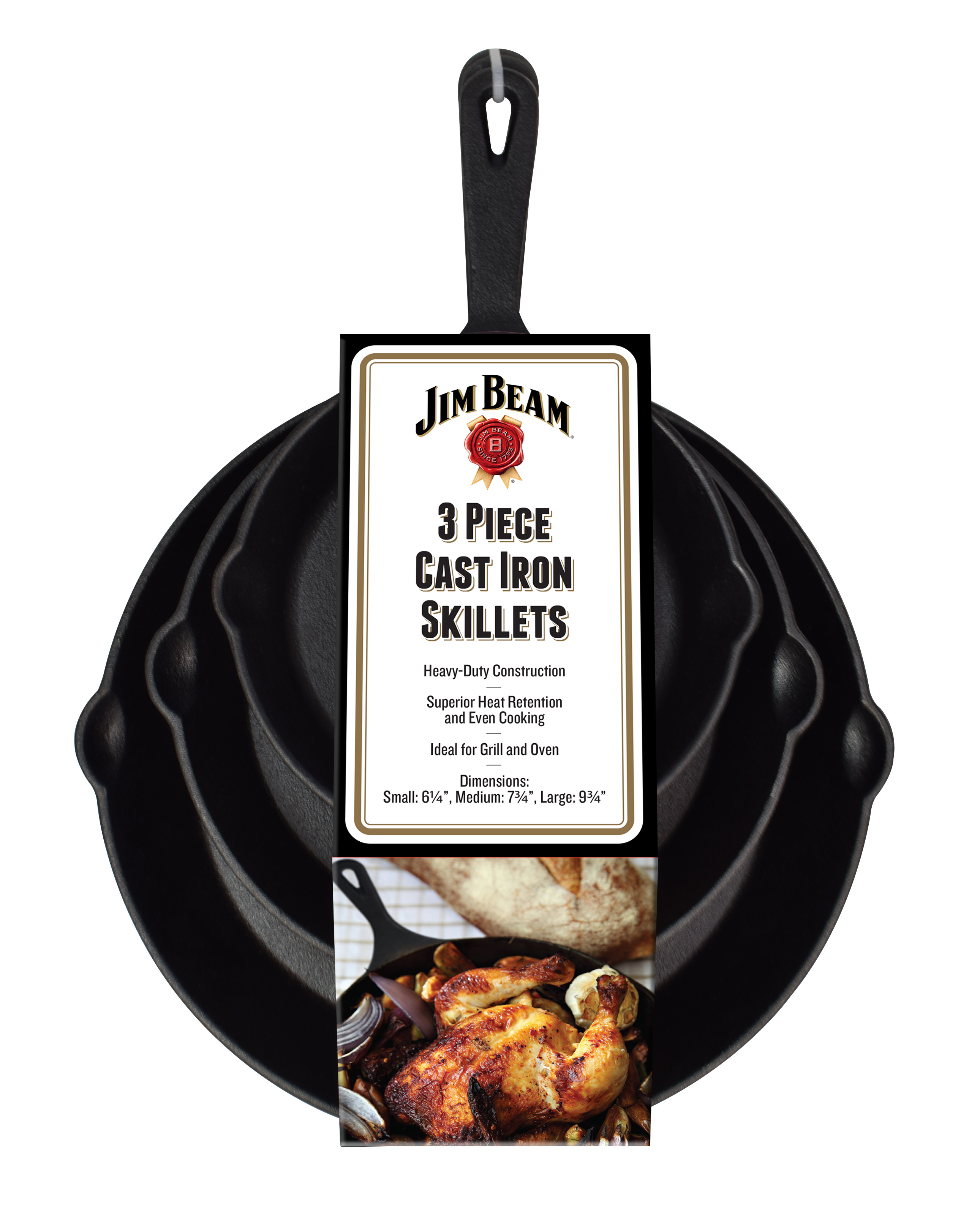 Jim Beam Cast Iron Skillets (Set of 3) - Gallery 8