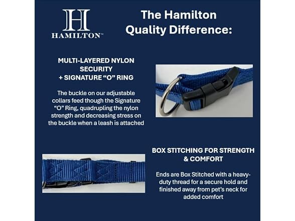 Hamilton Adjustable Nylon Dog Collar, Dk Green